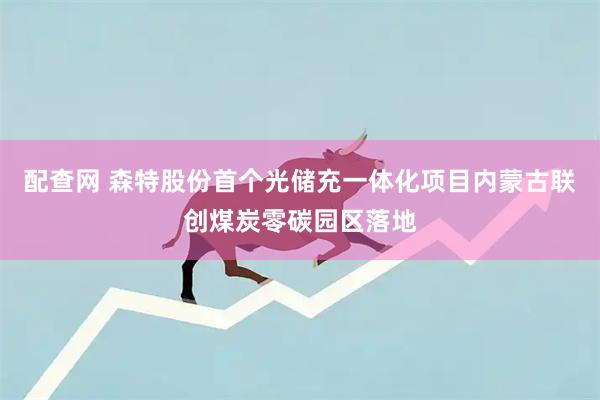 配查网 森特股份首个光储充一体化项目内蒙古联创煤炭零碳园区落地